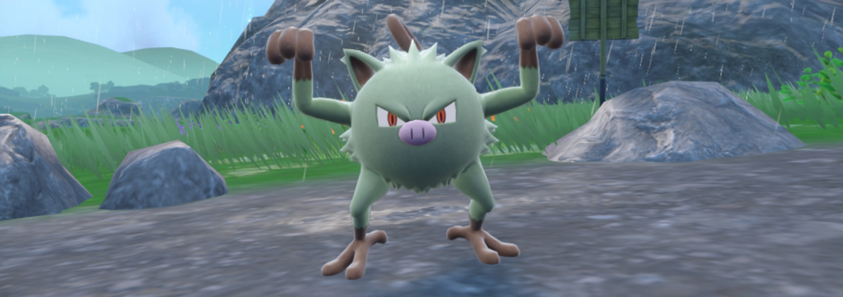 The ultimate Mankey shiny hunting guide in the Pokémon Scarlet & Violet Teal Mask DLC, including the best location and sandwich recipes.