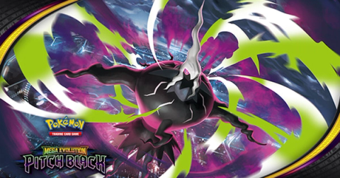 Pokémon TCG: Mega Evolution—Pitch Black key art with Mega Darkrai