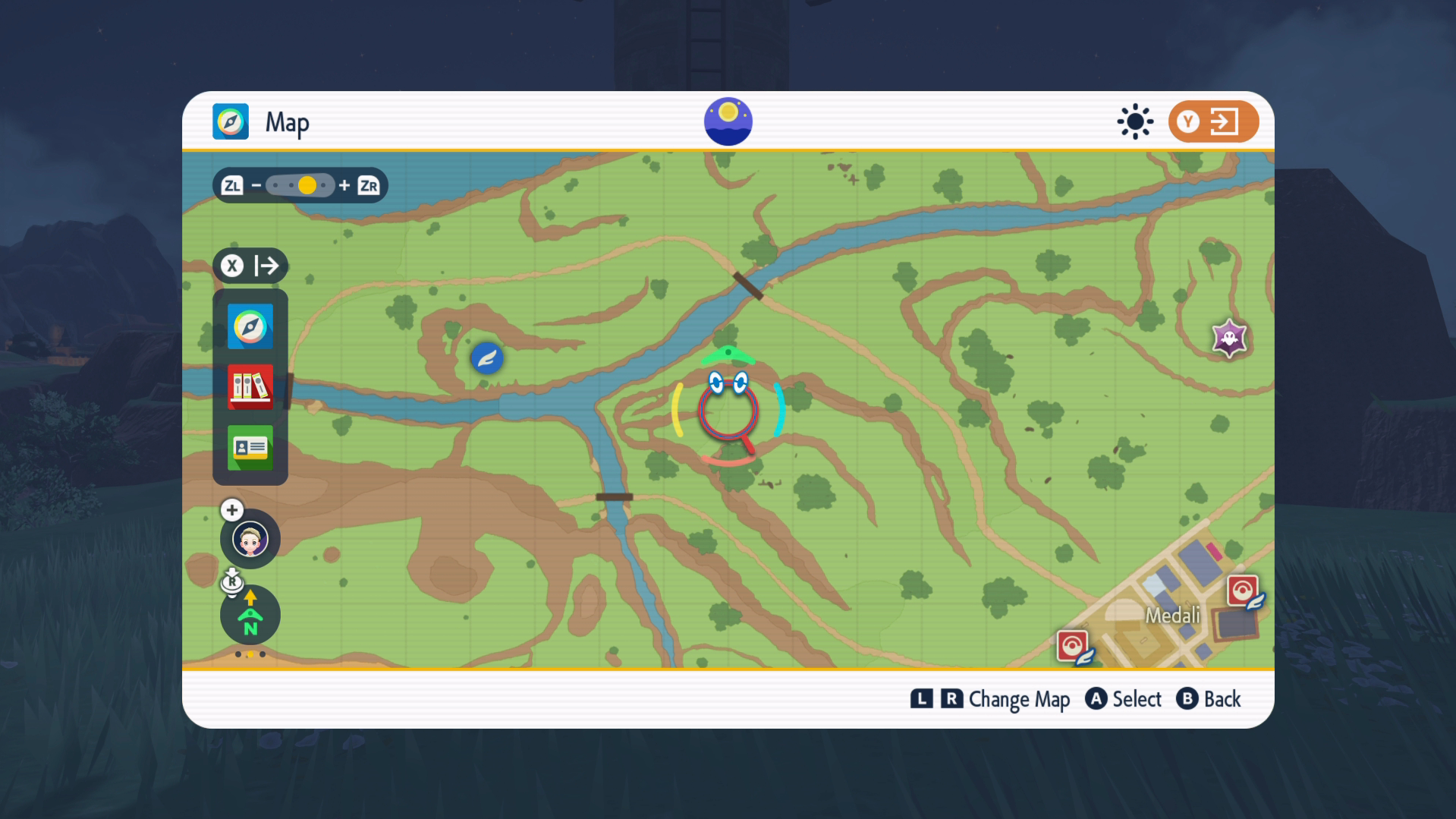 Map of grassy area north of Medali Town