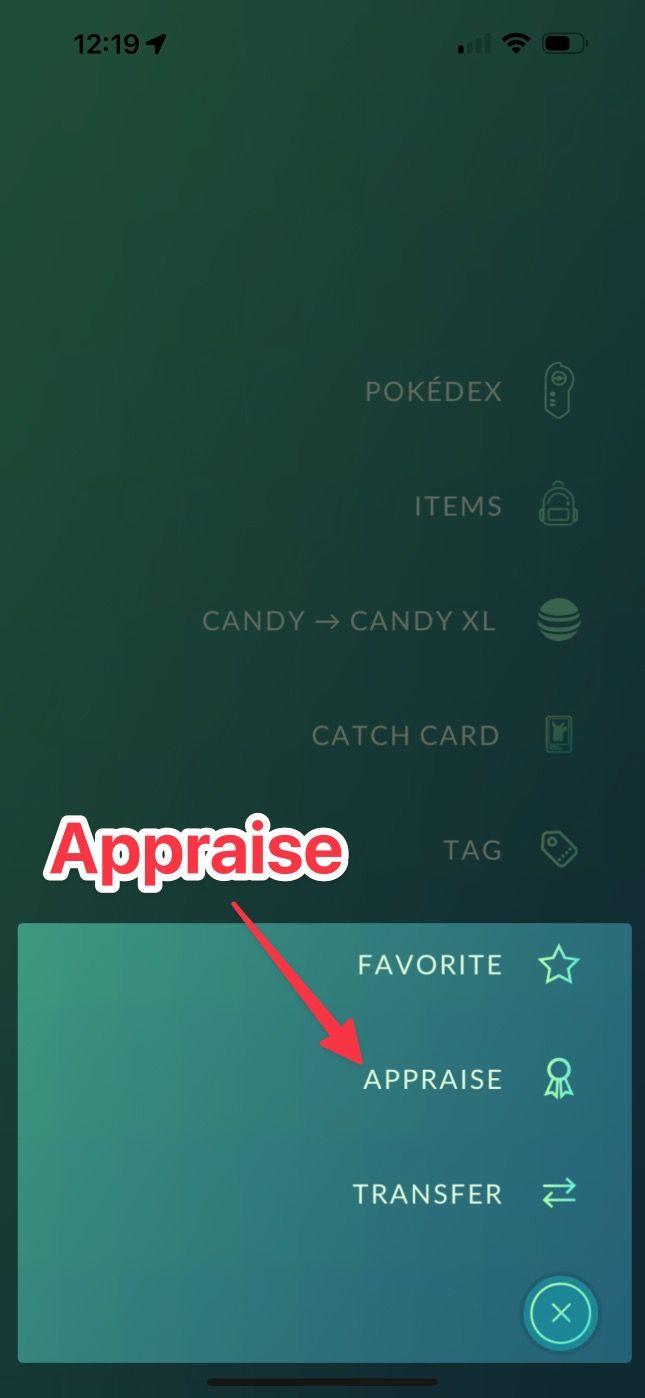 Pokémon GO appraise