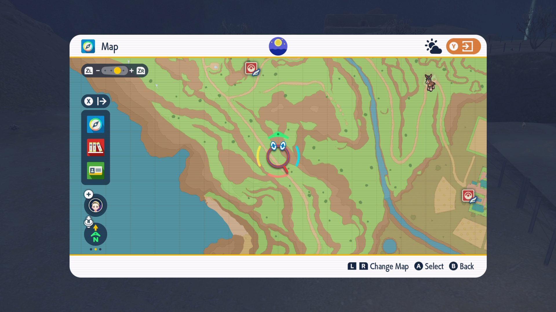 Map of path beneath the West Province (Area One) - Central Pokémon Center.