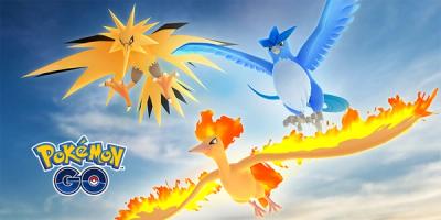 Articuno, Zapdos, and Moltres in 5-Star Raids