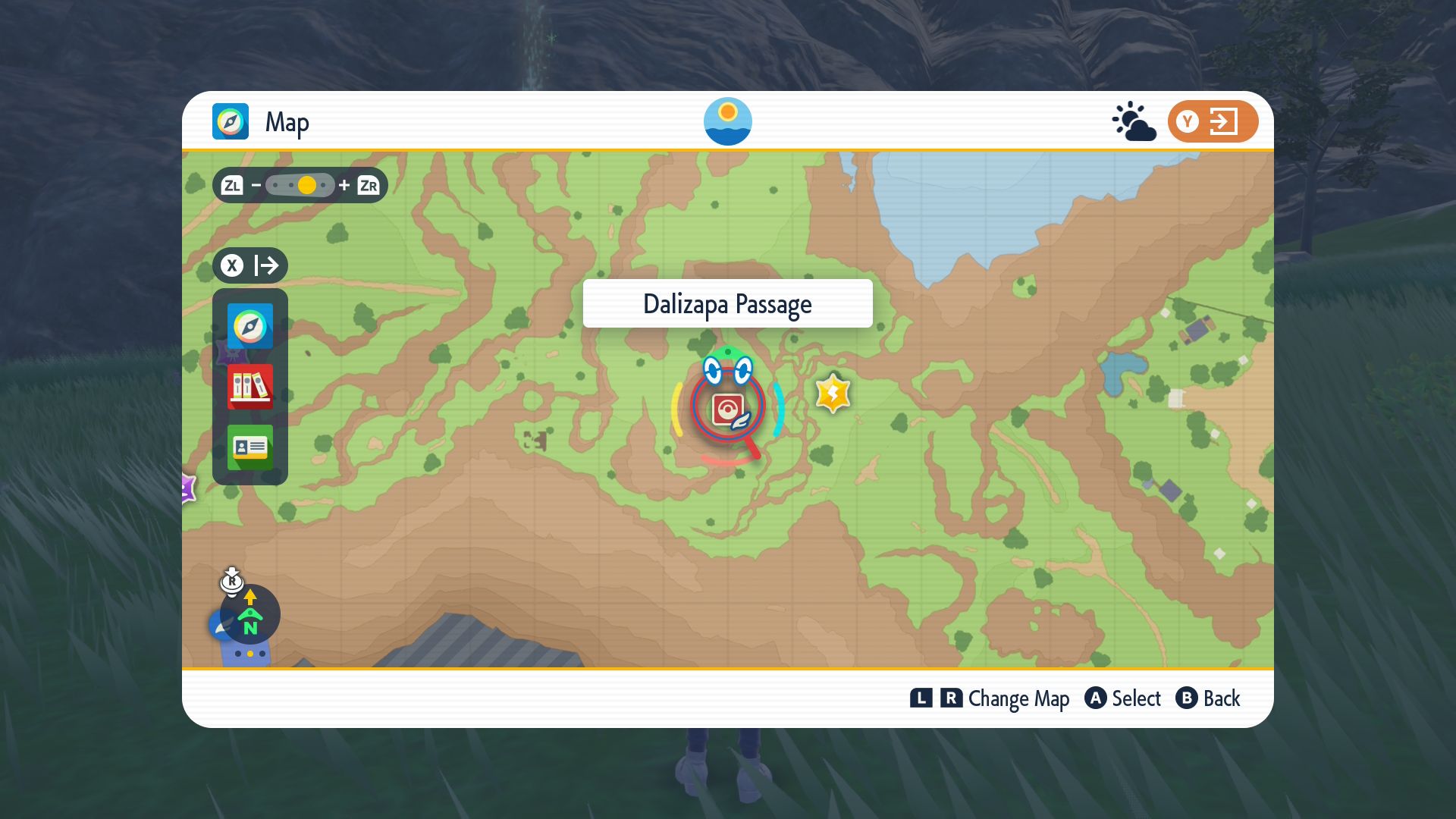 Map of Dalizapa Passage Pokémon Center