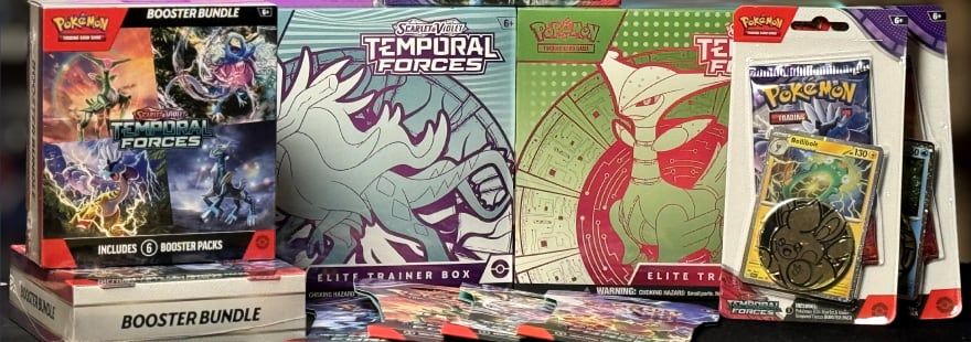Happy Temporal Forces release day, trainers! Allow us to be your guide on everything you need to know to buy your ideal Pokémon TCG product for this exciting new expansion.