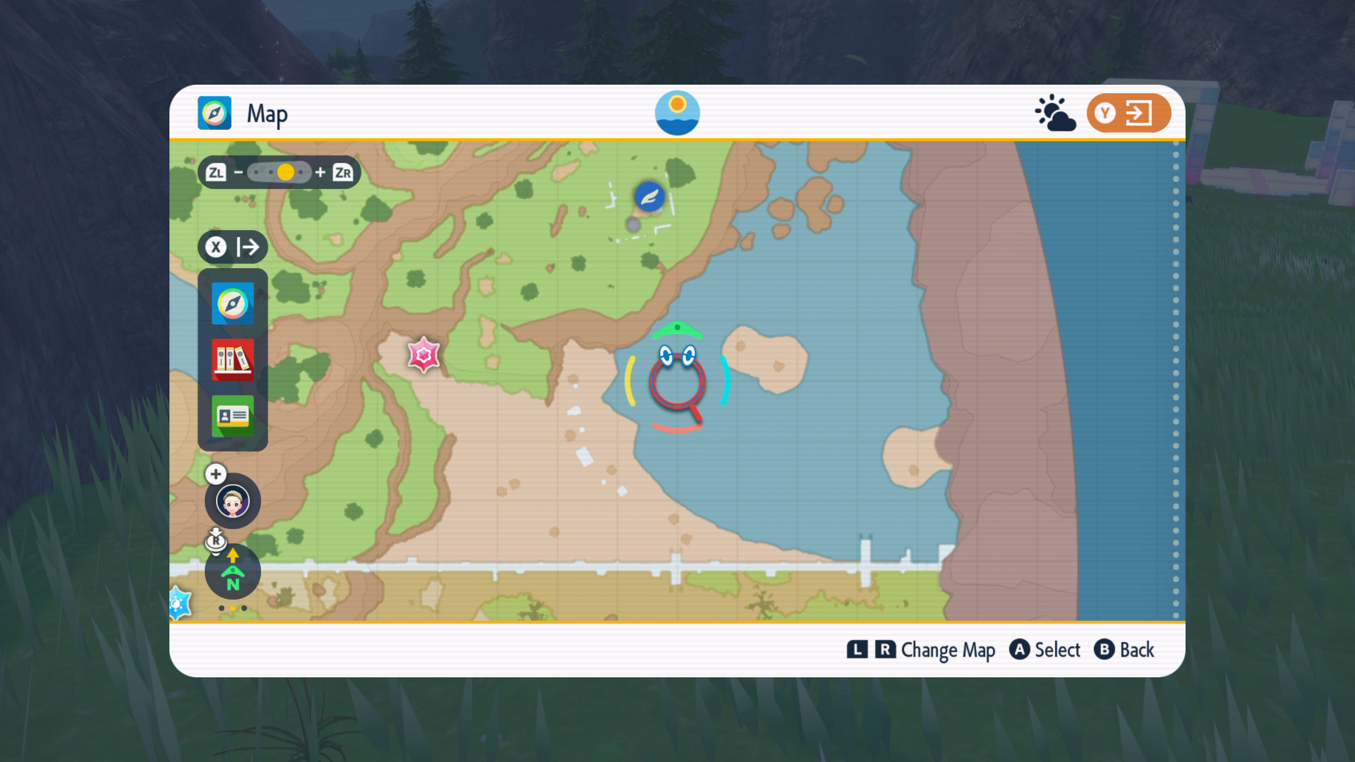 Map of water beside the Coastal Rest Area