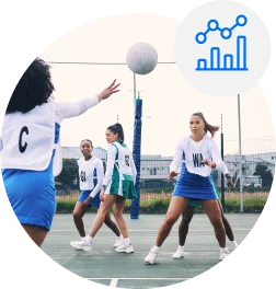 Girls playing netball