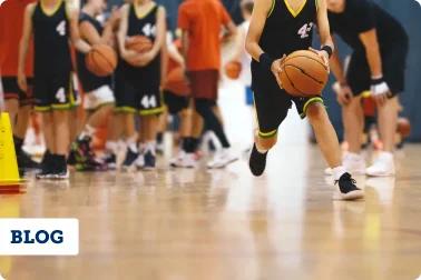 Youth athlete practicing basketball