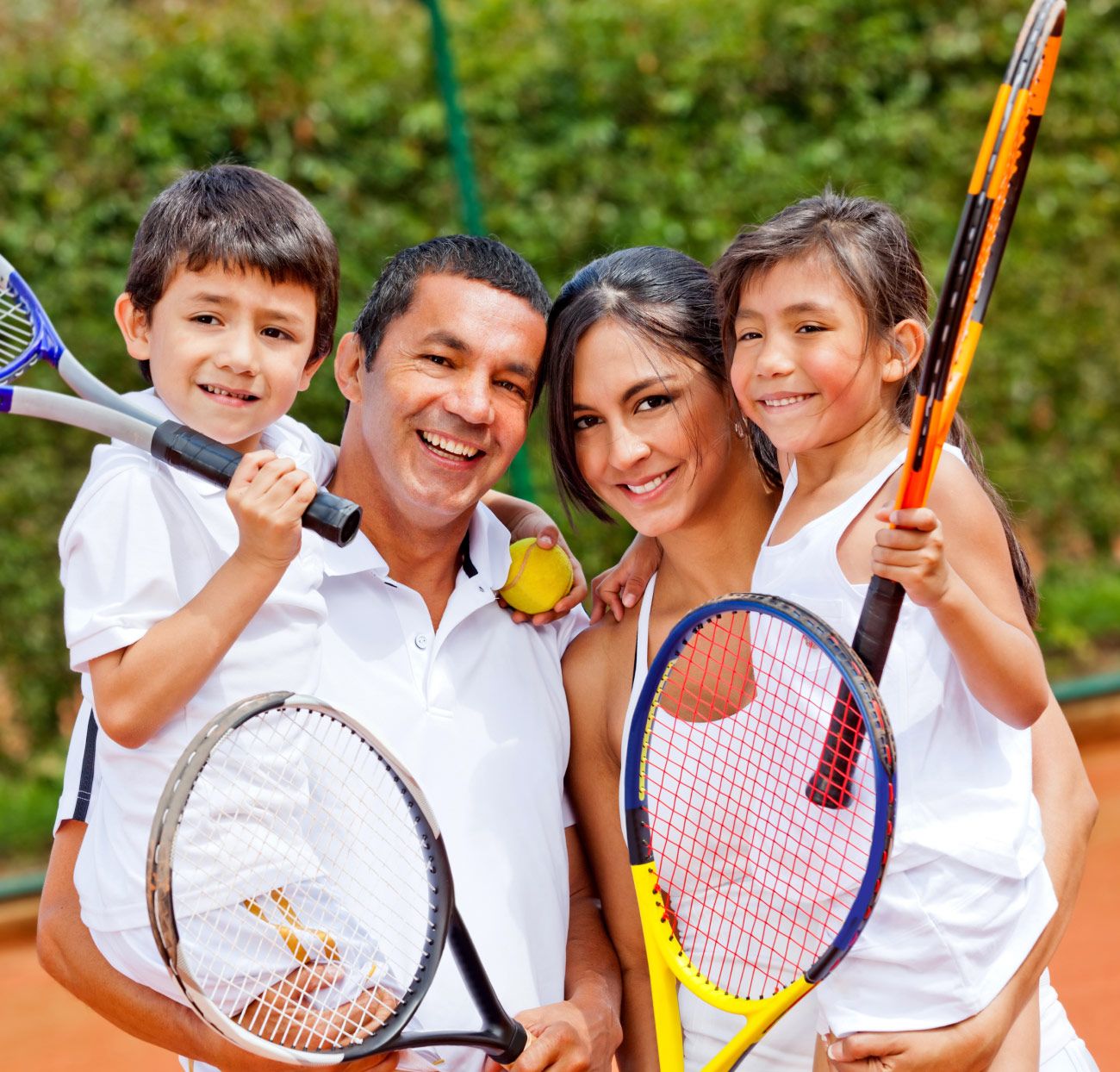 Family playing Tennis