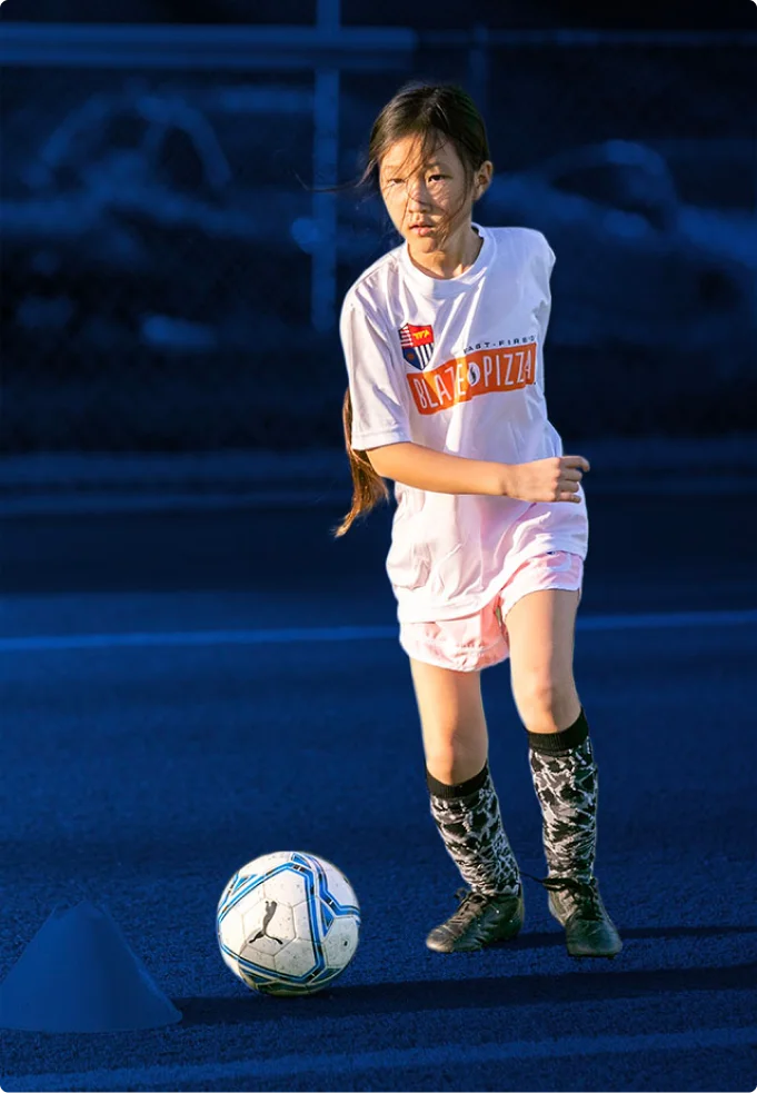 Female soccer youth athlete
