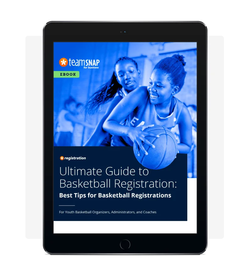 EBook Ultimate Guide Basketball Registration Cover on an Ipad
