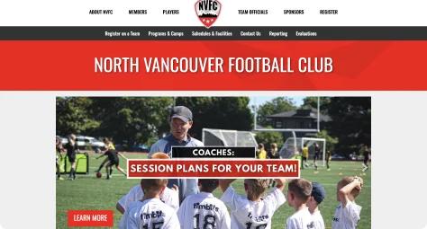 North Vancouver Football Club Homepage Website