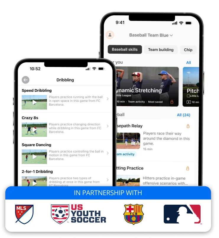Dribbling Screen MLS US Youth Soccer FC Barcelona MLB TeamSnap+