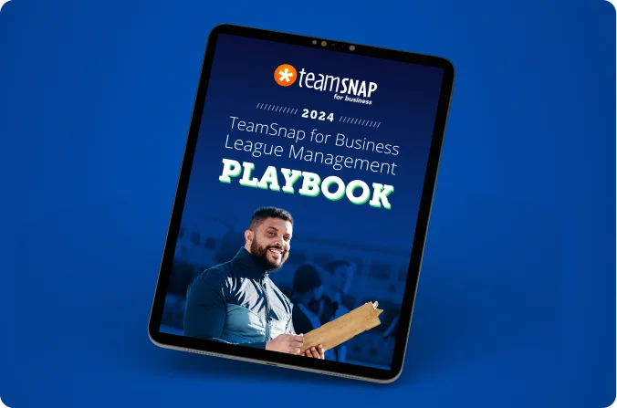 2024 TeamSnap for Business League Management Playbook Cover on Ipad