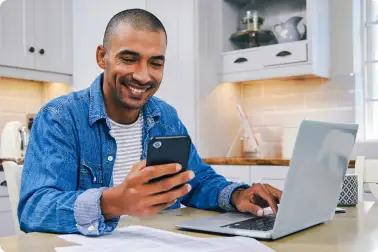 Male working on his laptop