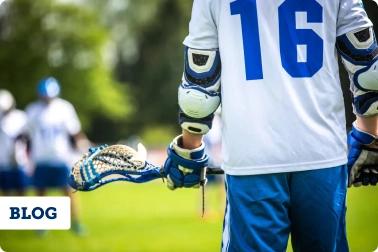 Close up of youth athlete playing Lacrosse
