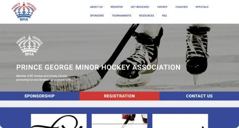 Prince George Minor Hockey Association Homepage Website