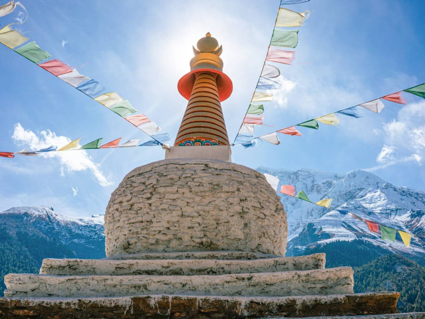 Kathmandu stupa and city view after returning from the Manaslu Circuit