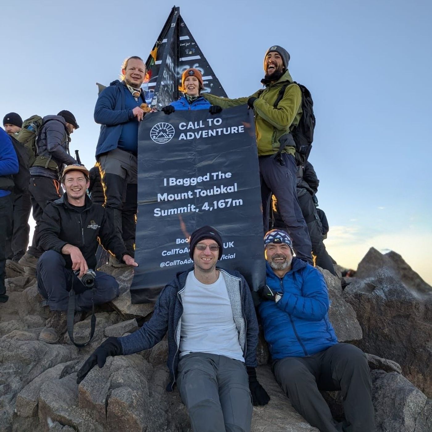 Mount Toubkal Trek - Smiling Summit Team Celebration