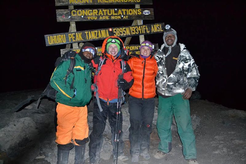 reaching the summit at night