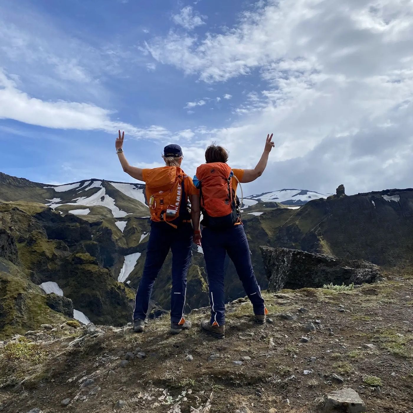 Thorsmork - mountain hikers victory pose