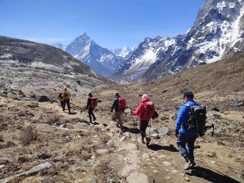Everest Base Camp a line of trekkers Call to Adventure