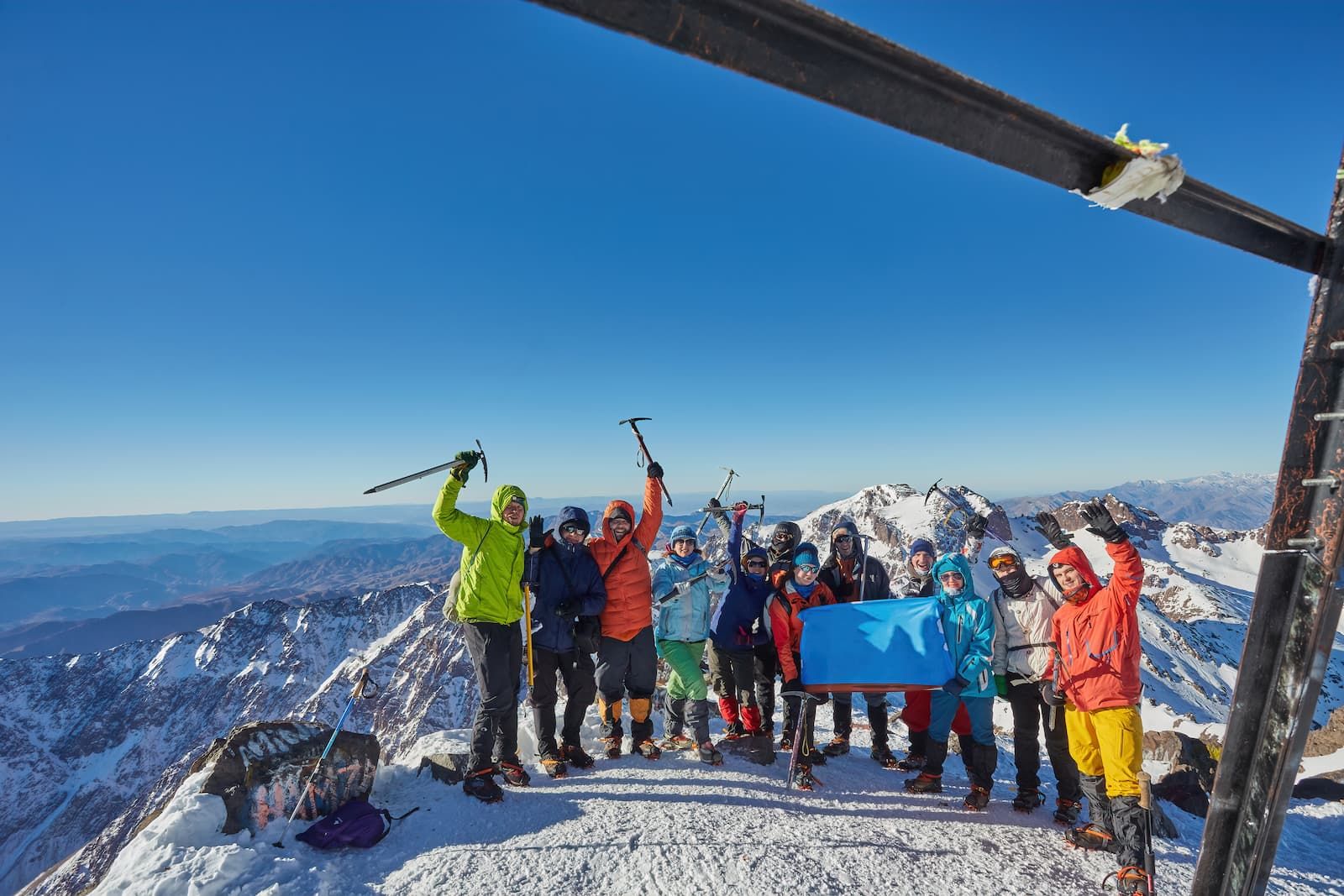 Mount Toubkal Winter Trek - Group photo on summit