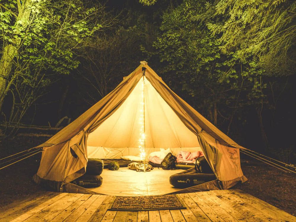 Luxury camping setup in the wilderness