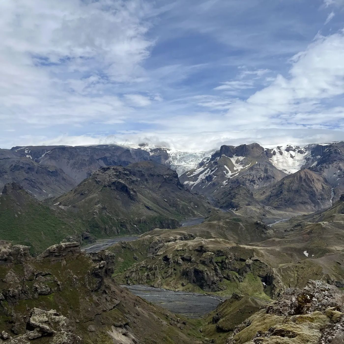 Thorsmork - mountainous glacier landscape
