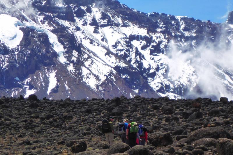 trekkers head to the summit