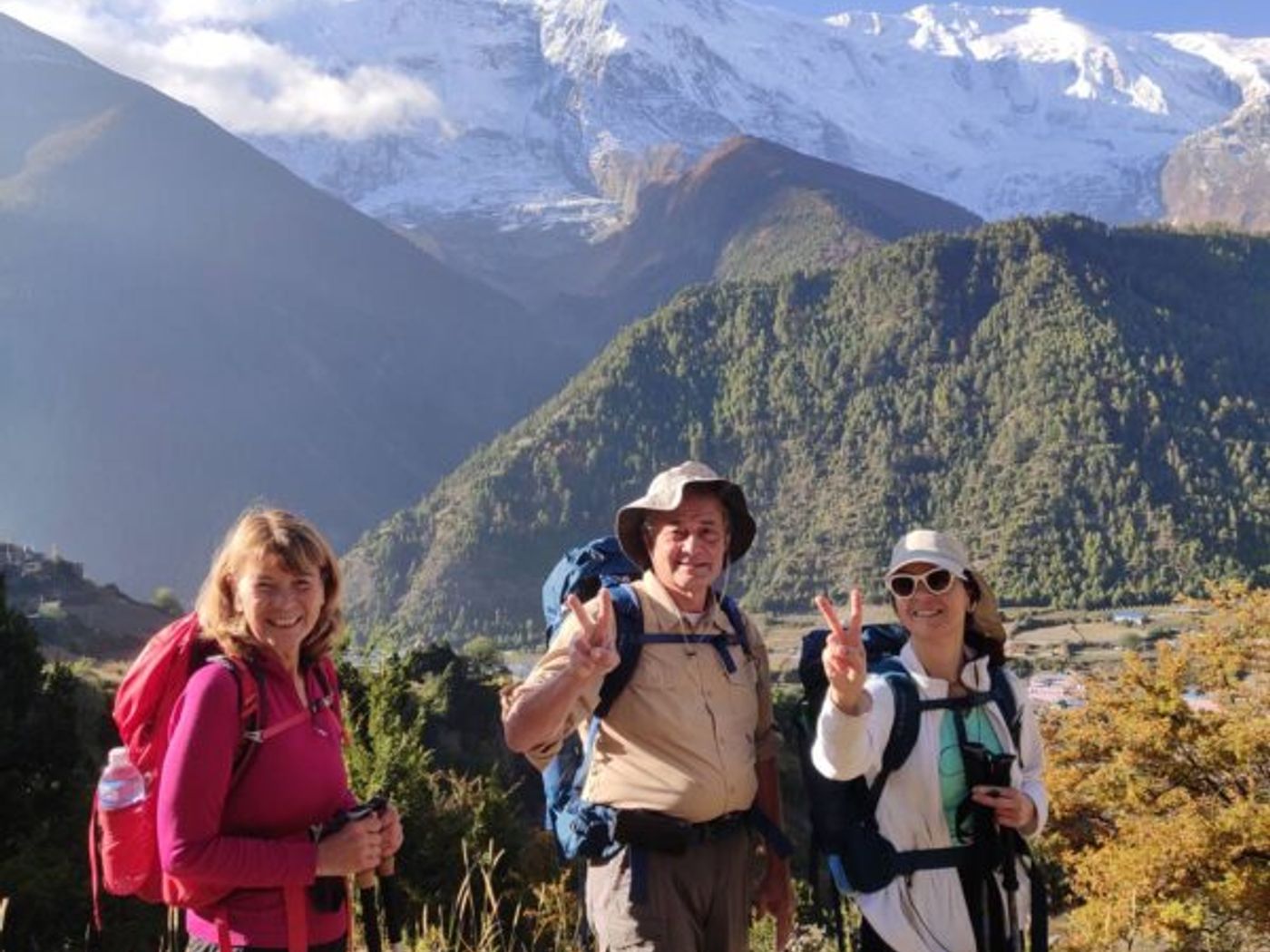 Hikers smiling on hike