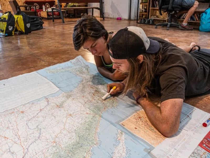 the author planning a bikepacking mountain biking route mexico