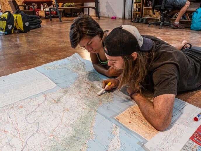 the author planning a bikepacking mountain biking route mexico