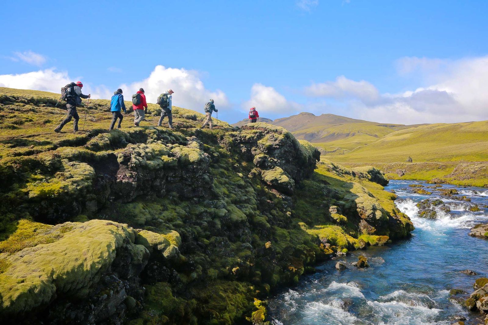 Hiking in the wild Iceland highlands