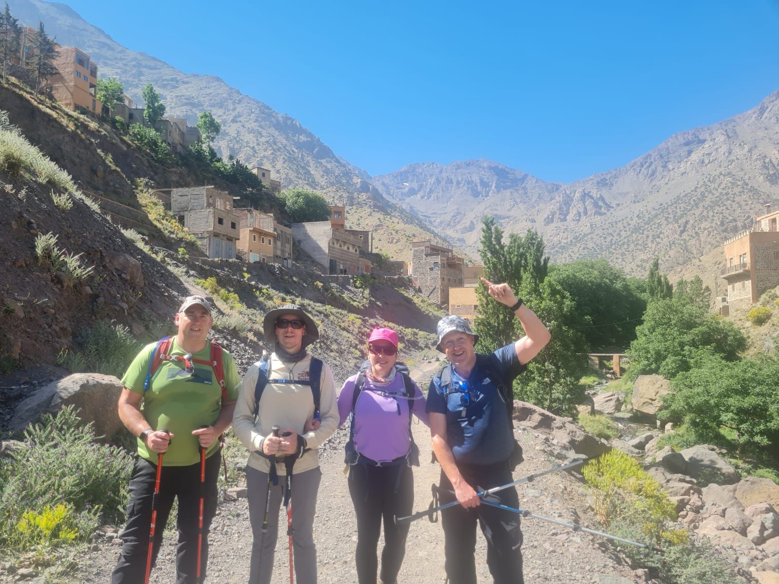 Mount Toubkal Trek - 4 happy hikers.