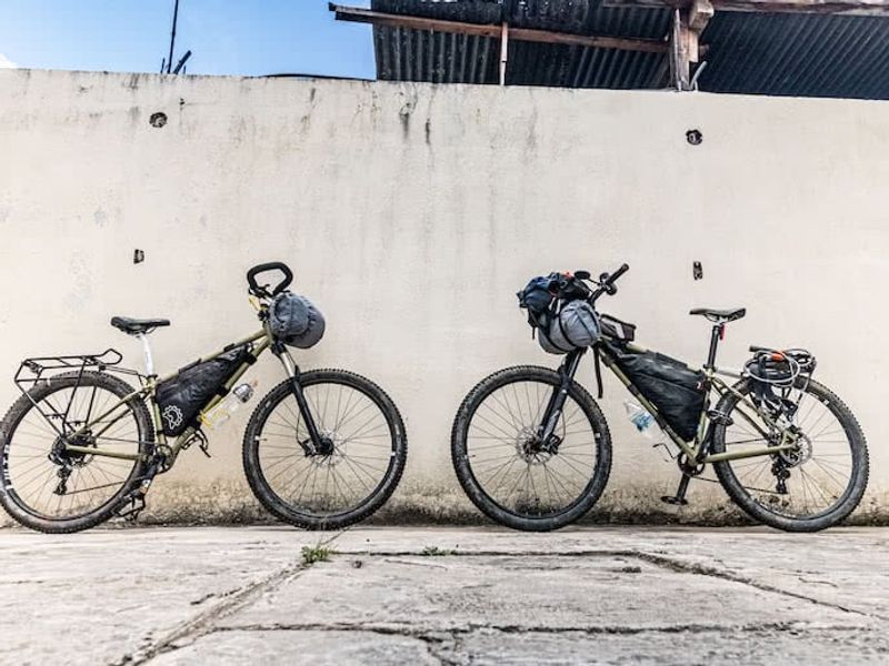 Bikepacking bike with bikepacking bags - no seat bag