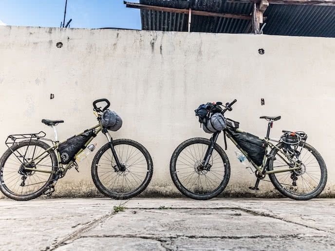 Bikepacking bike with bikepacking bags - no seat bag