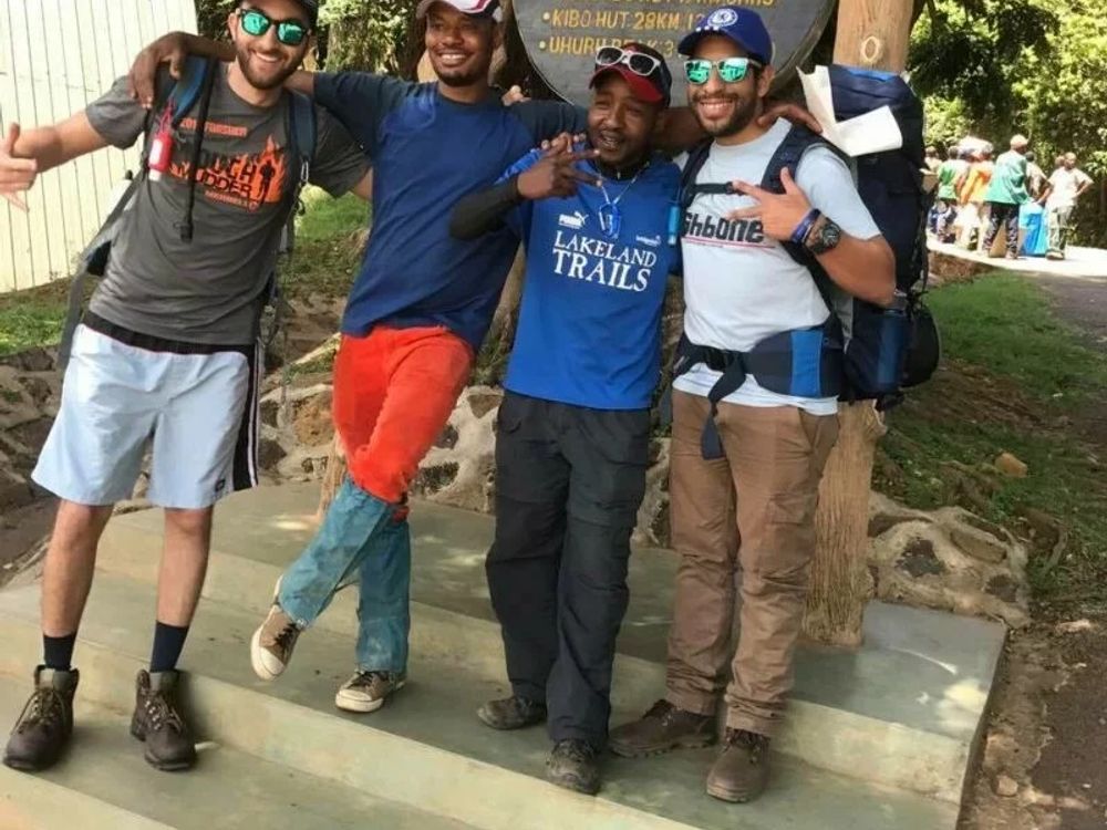 Group photo with guide