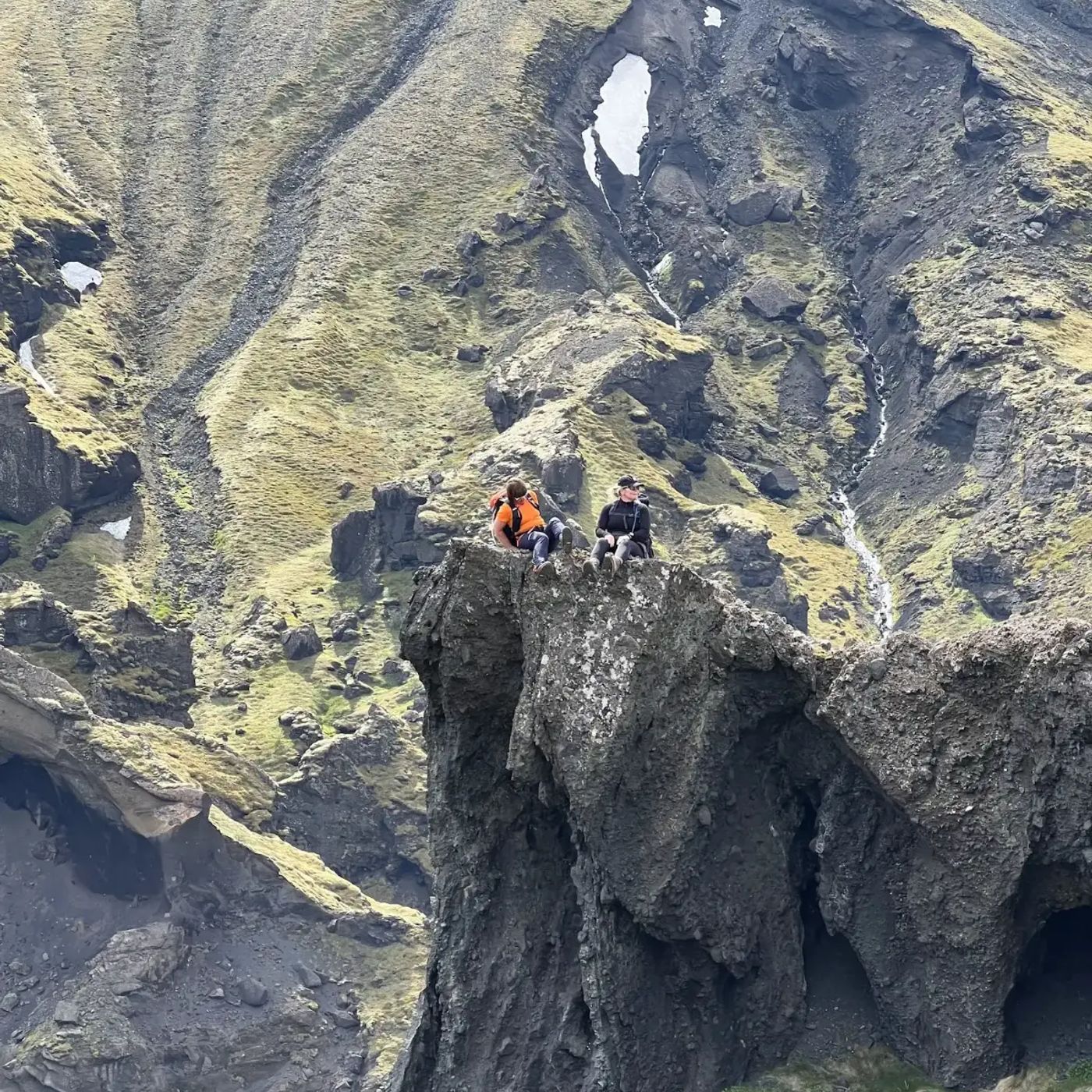 Thorsmork - hiking adventurers mountain peak
