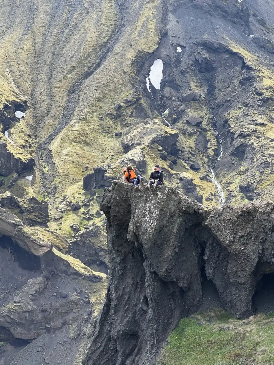Thorsmork - hiking adventurers mountain peak