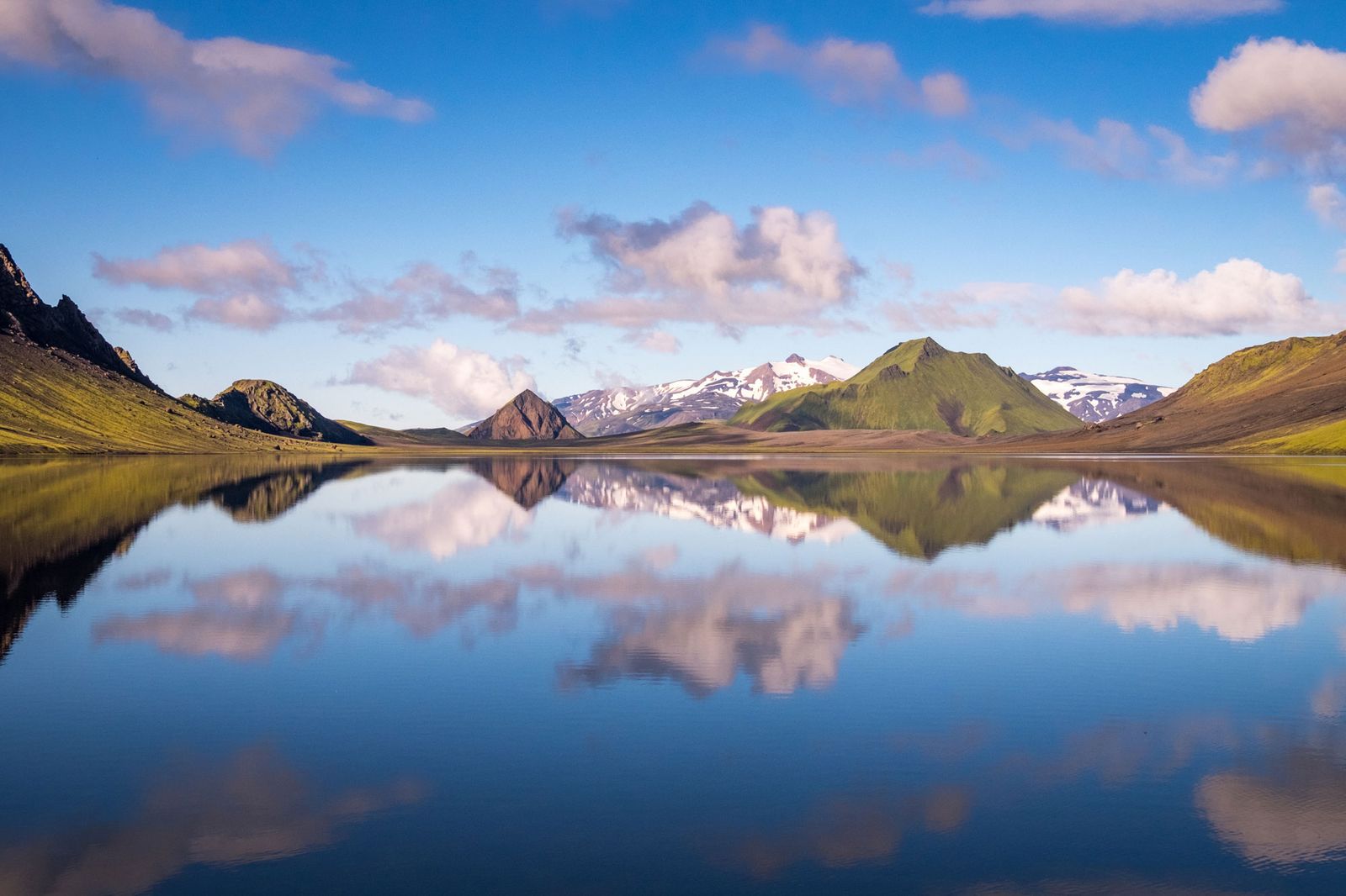 Mountain lake with perfect reflection