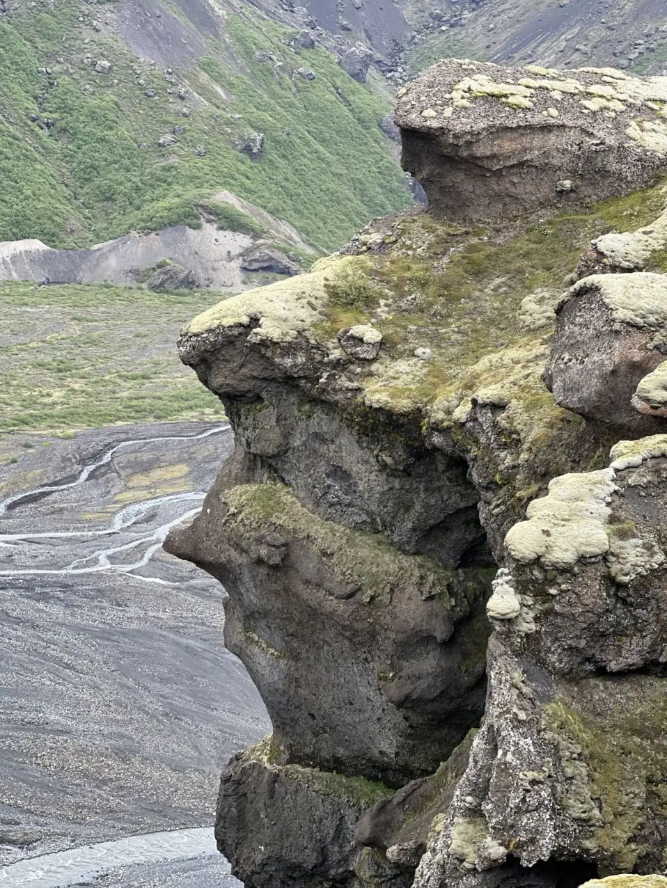 Thorsmork - rock face formation landscape