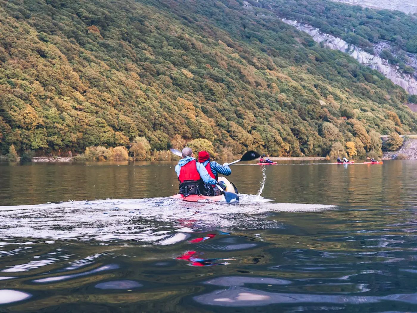 Kayaking at lake
