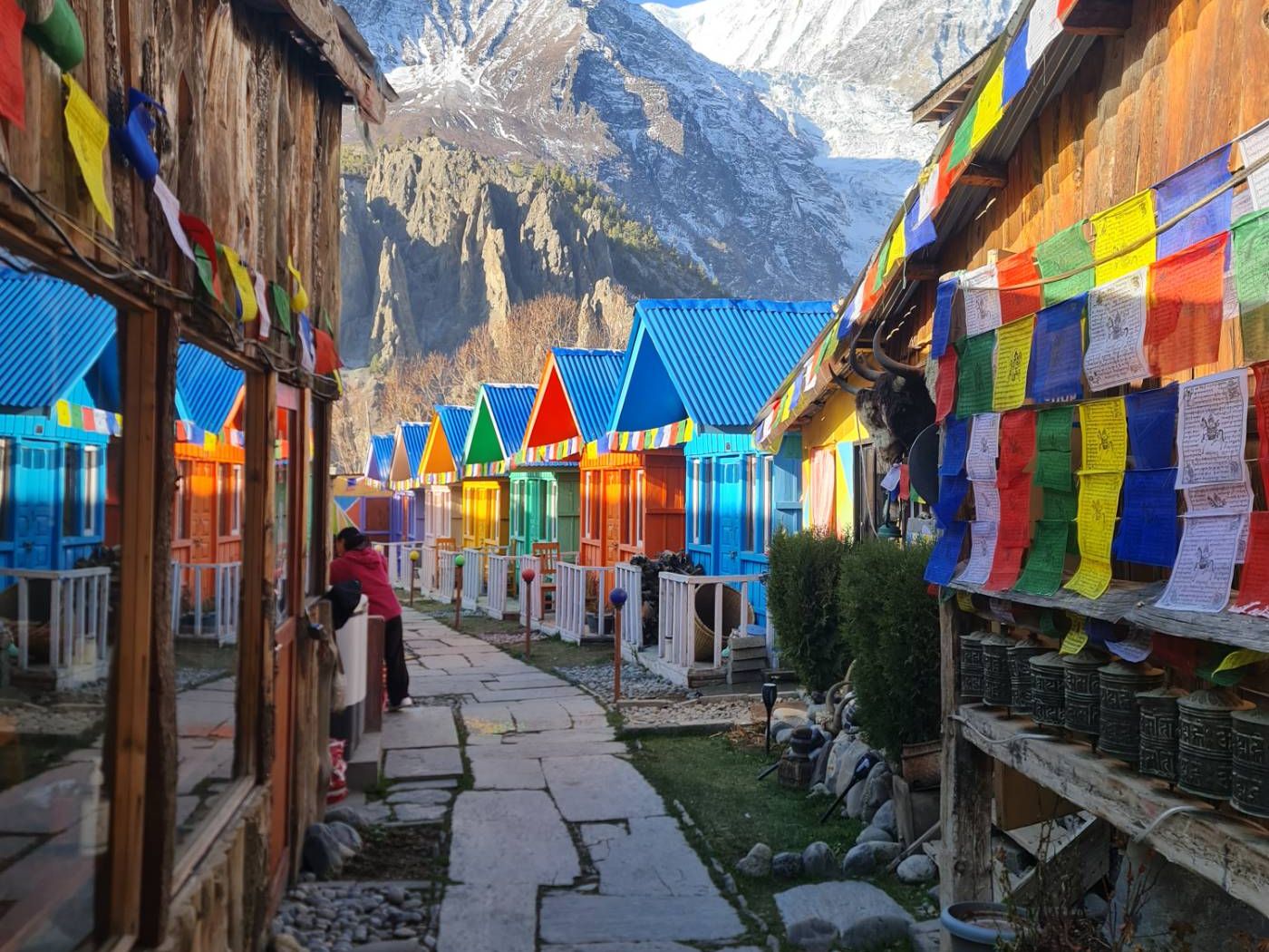 colourful houses in village