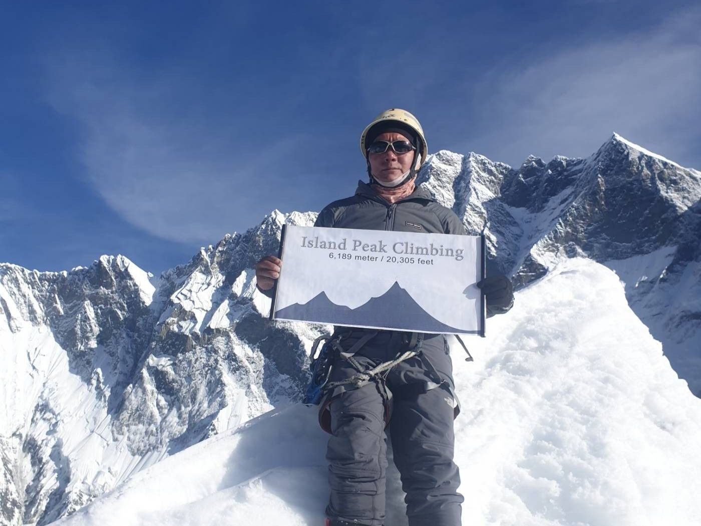 Climb to summit Island Peak