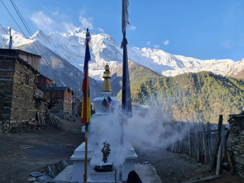 religious alter on Annapurna Circuit Trek