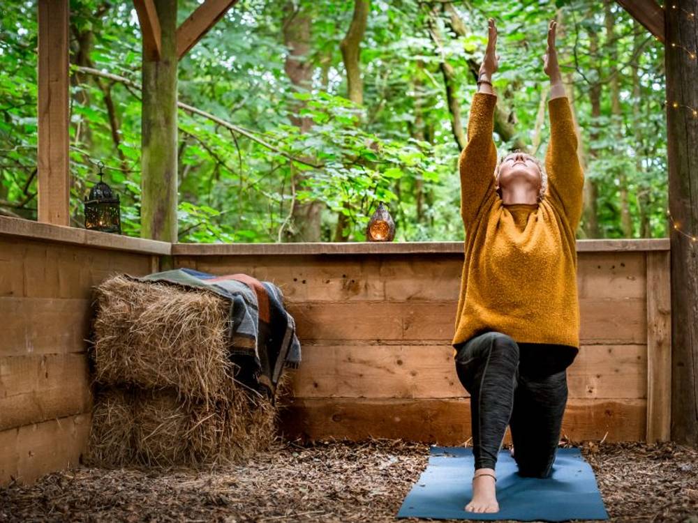 Yoga and surfing retreat on Cornwall beach with camping accommodation