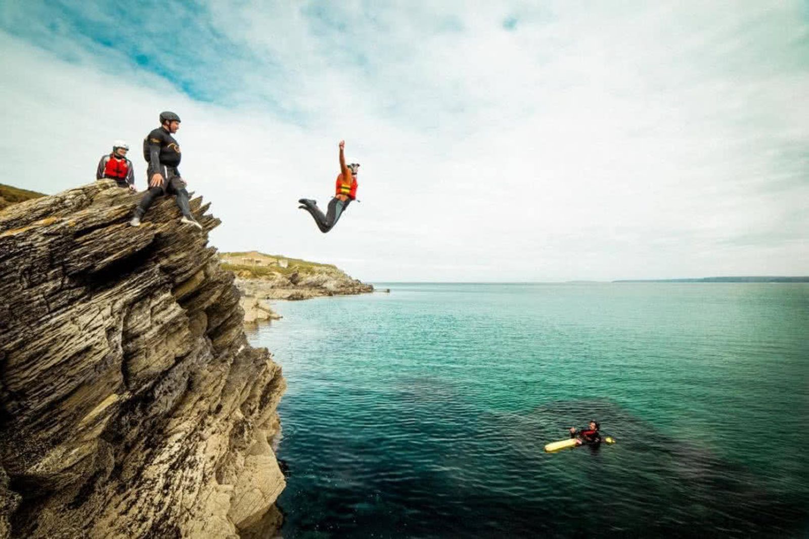 Surfing coasteering and wild camping - coasteering cornwall