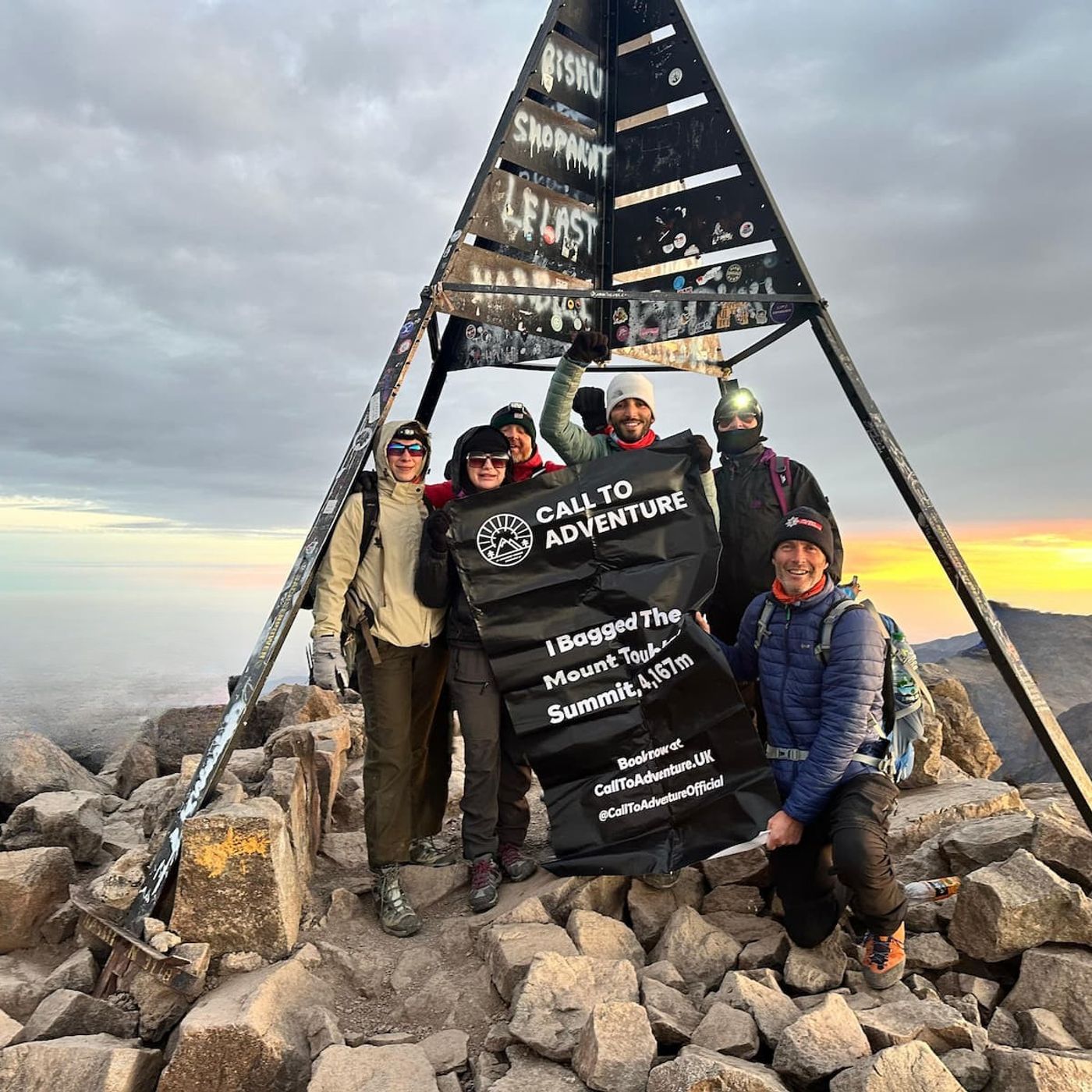 Mount Toubkal Trek - team summit celebration CTA