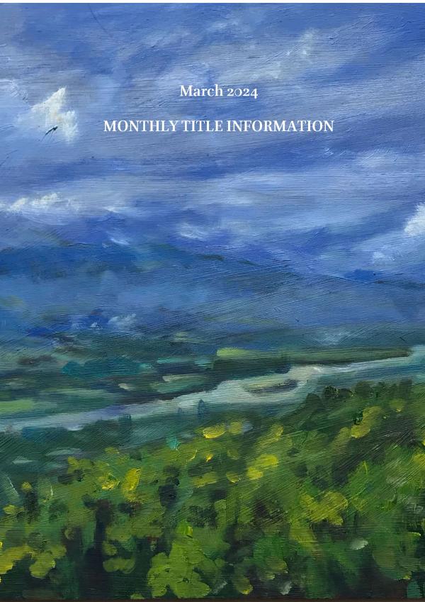 Monthly Title Information - March 2024