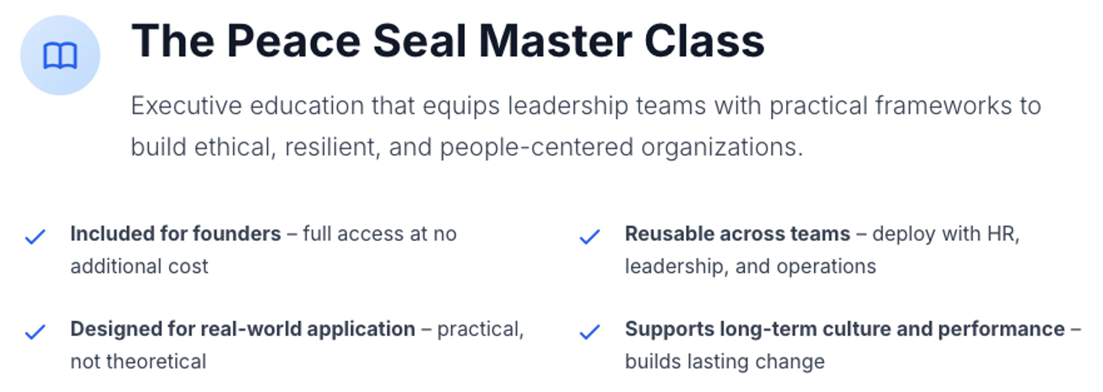 The Peace Seal Master Class